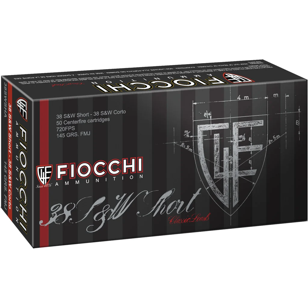 Fiocchi .38 S&W 145gr FMJ Brass – 50rd