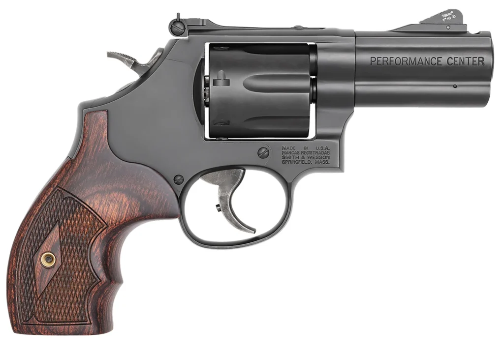 Smith & Wesson 170170 Model 586 Performance Center L-Comp 357 Mag Blued Carbon Steel 3" Ported Full Lug Barrel, 7rd Cylinder & L-Frame, Checkered Altamont Rosewood Grip, Titanium Front Night Sight