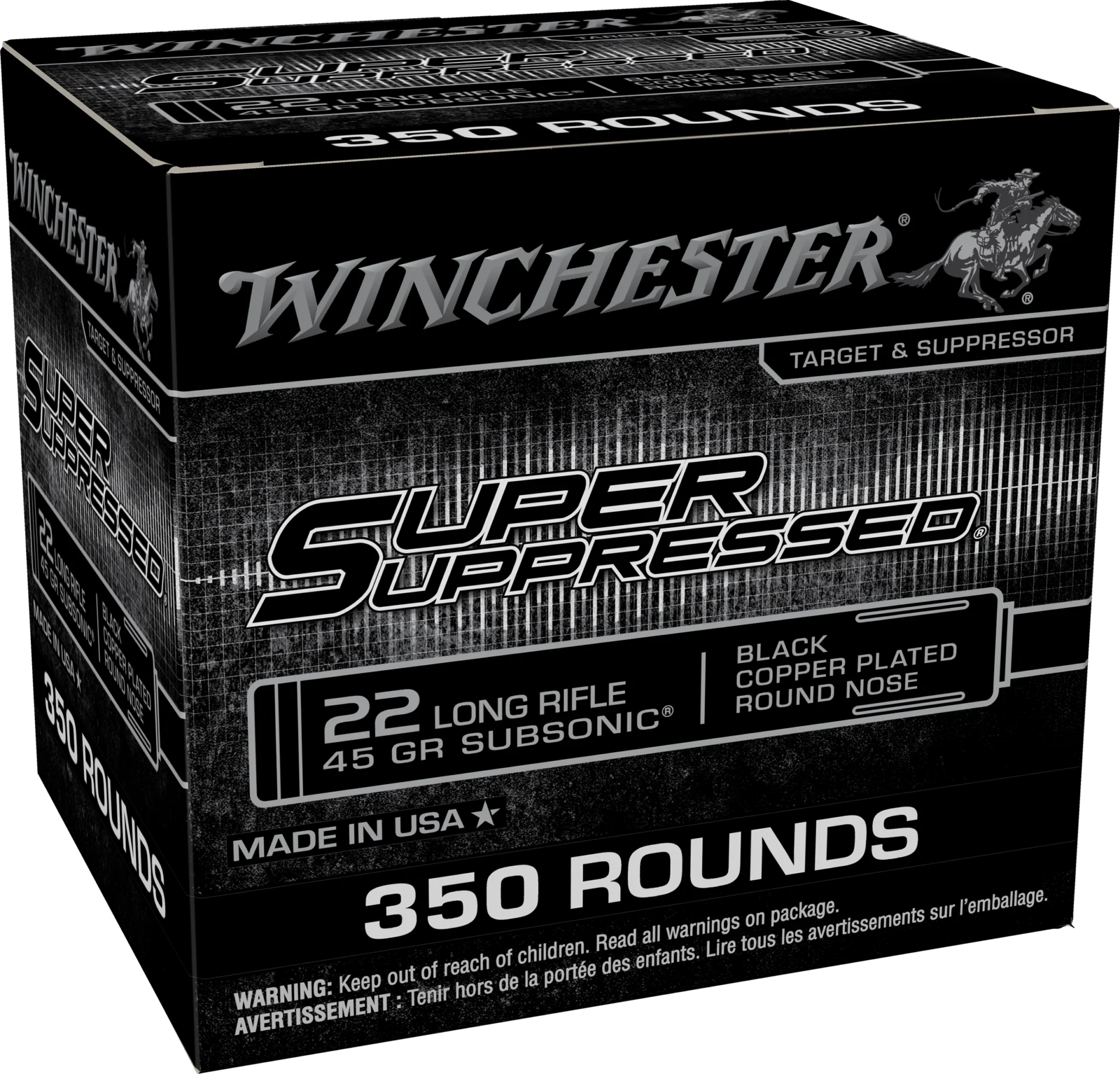 Winchester .22 LR 45gr SUBSONIC Brass – 350rd